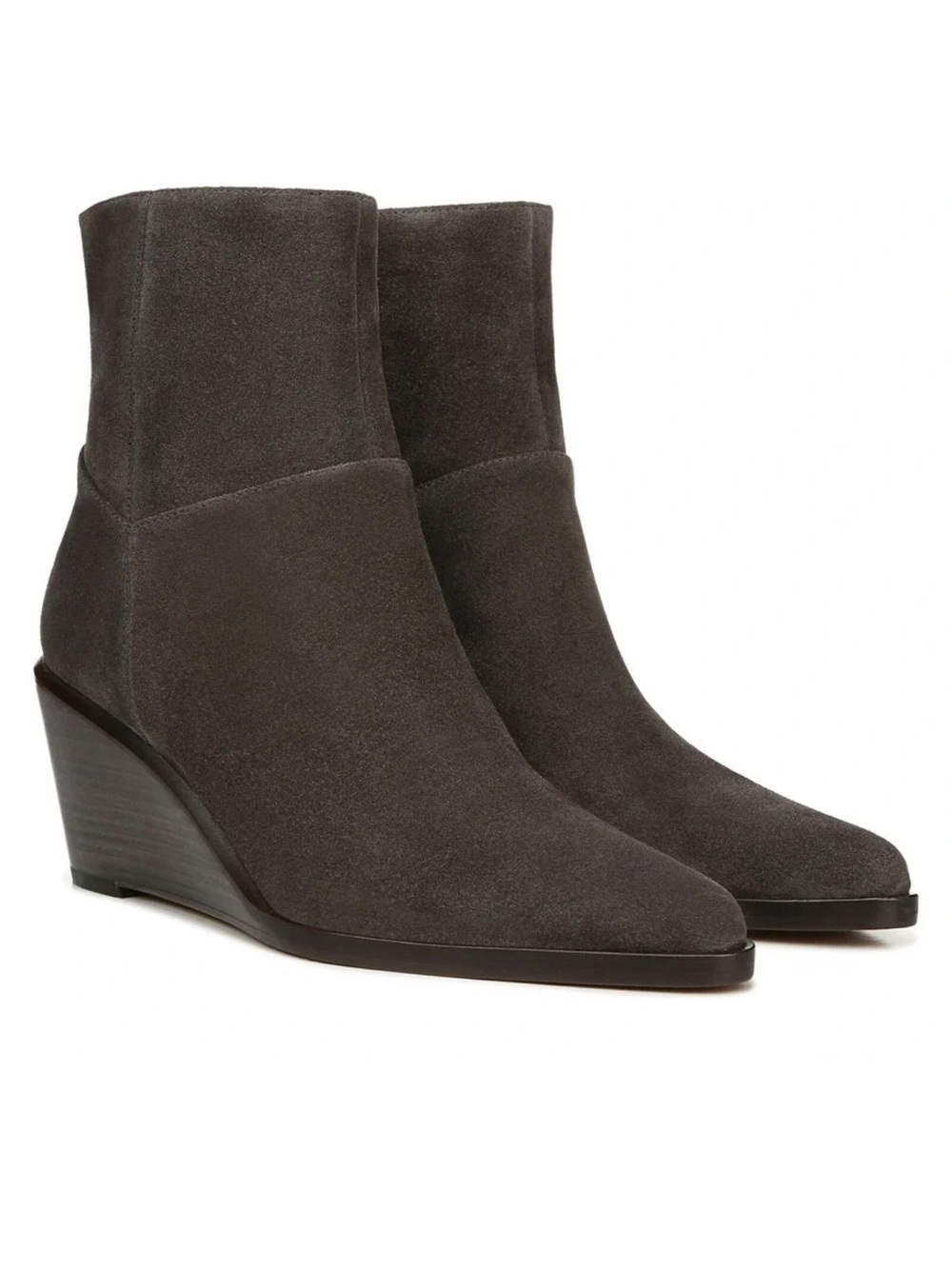NEW Vince Mavis Suede Leather Wedge Ankle Bootie Moleskine Grey Boots Size 10